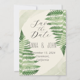 Minimalistische Green Fern bruiloft Kaart