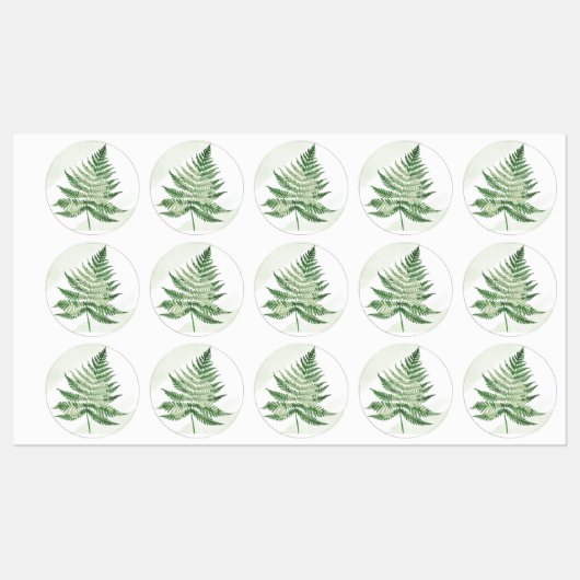 Minimalistische Green Fern bruiloft Labels (Vel)