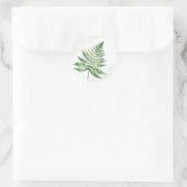 Minimalistische Green Fern bruiloft Ronde Sticker (Tas)