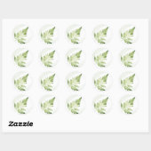Minimalistische Green Fern bruiloft Ronde Sticker (Vel)