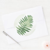 Minimalistische Green Fern bruiloft Ronde Sticker (Envelop)
