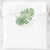 Minimalistische Green Fern bruiloft Ronde Sticker (Tas)