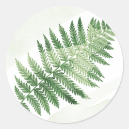 Minimalistische Green Fern bruiloft Ronde Sticker