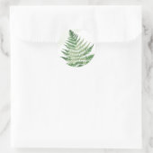 Minimalistische Green Fern bruiloft Ronde Sticker (Tas)