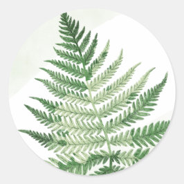 Minimalistische Green Fern bruiloft Ronde Sticker