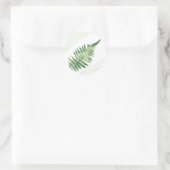 Minimalistische Green Fern bruiloft Ronde Sticker (Tas)