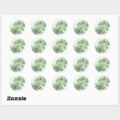 Minimalistische Green Fern bruiloft Ronde Sticker (Vel)