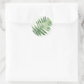 Minimalistische Green Fern bruiloft Ronde Sticker (Tas)