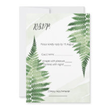 Minimalistische Green Fern Bruiloft RSVP kaart