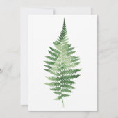 Minimalistische Green Fern bruiloft uitnodiging (Achterkant)