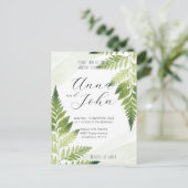 Minimalistische Green Fern bruiloft uitnodiging (Staand voorkant)