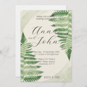 Minimalistische Green Fern bruiloft uitnodiging (Voorkant / Achterkant)