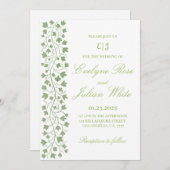 Minimalistische Green Ivy bruiloft uitnodiging (Voorkant / Achterkant)