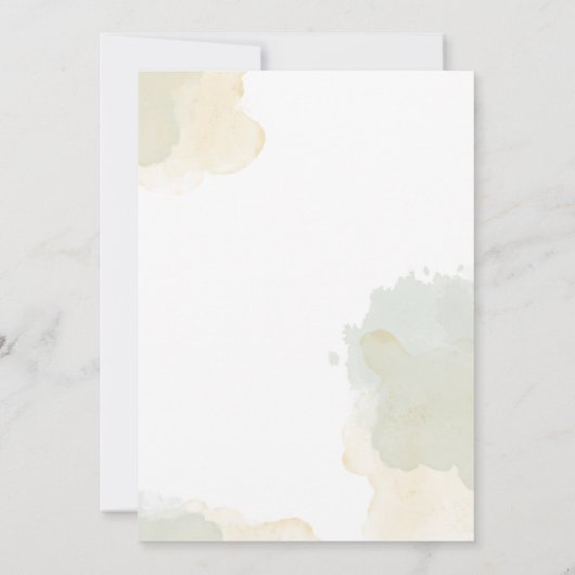 Minimalistische Green Leaf bruiloft uitnodiging (Achterkant)