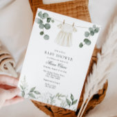 Minimalistische Greenery Baby Girl Douche Uitnodig Kaart