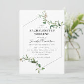 Minimalistische Greenery Bachelorette Weekendroute Kaart (Staand voorkant)