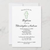 Minimalistische Greenery Cross Baptism Christening Kaart (Voorkant)