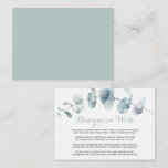 Minimalistische Greenery White Honeymoon Wish Informatiekaartje<br><div class="desc">Deze minimalistische groene witte huwelijksreis is perfect voor een rustige bruiloft. Het ontwerp is voorzien van lichtgroene,  met de hand geverfde mooie bladeren.</div>