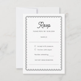Minimalistische grens RSVP Reply Kaart