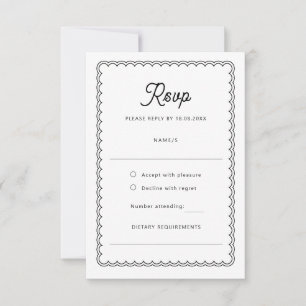 Minimalistische grens RSVP Reply Kaart