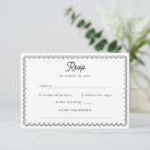 Minimalistische grens RSVP Reply Kaart (Staand voorkant)