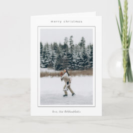 Minimalistische grensfoto moderne kerst feestdagen kaart