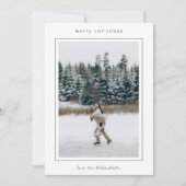 Minimalistische grensfoto moderne kerst feestdagenkaart (Voorkant)