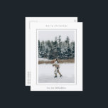 Minimalistische grensfoto moderne kerst feestdagenkaart<br><div class="desc">Modern briefkaart met een minimalistisch ontwerp met uw foto in een eenvoudig lijst.</div>
