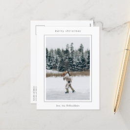 Minimalistische grensfoto moderne kerst feestdagenkaart