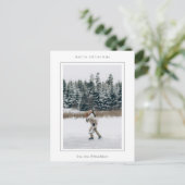 Minimalistische grensfoto moderne kerst feestdagenkaart (Staand voorkant)