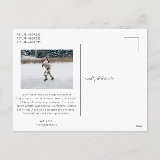 Minimalistische grensfoto moderne kerst feestdagenkaart (Achterkant)