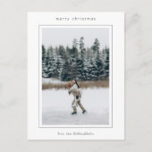 Minimalistische grensfoto moderne kerst feestdagenkaart (Voorkant)