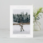 Minimalistische grensfoto moderne kerst folie feestdagenkaart (Staand Voorkant)