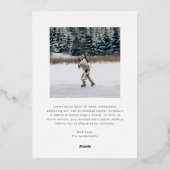 Minimalistische grensfoto moderne kerst folie feestdagenkaart (Achterkant)