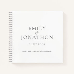 Minimalistische Grey schrijven bruiloft gastenboek Notitieboek