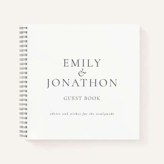 Minimalistische Grey schrijven bruiloft gastenboek Notitieboek (Voorkant)