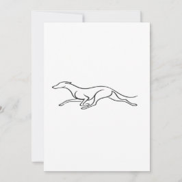 Minimalistische Greyhound Enkele Lijn Kunst Platte Bedankkaart