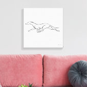 Minimalistische Greyhound Hardloop Single Line Kun Canvas Afdruk (Insitu (Woonkamer))