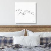 Minimalistische Greyhound Hardloop Single Line Kun Canvas Afdruk (Insitu (Slaapkamer))