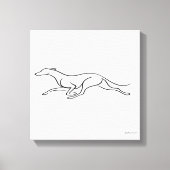 Minimalistische Greyhound Hardloop Single Line Kun Canvas Afdruk (Voorkant)