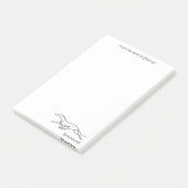 Minimalistische Greyhound Single Line Art 4x6 Post Post-it® Notes (Schuin)