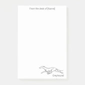Minimalistische Greyhound Single Line Art 4x6 Post Post-it® Notes (Voorkant)