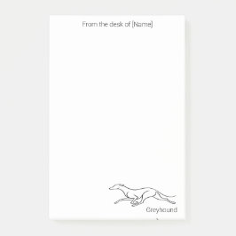 Minimalistische Greyhound Single Line Art 4x6 Post Post-it® Notes