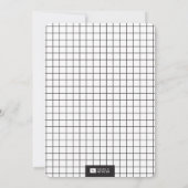 Minimalistische Grid Baby Stats Fotoontwerp Geboor Aankondiging (Achterkant)