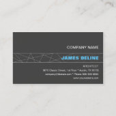 Minimalistische grijs-blauwe architect visitekaartje (Voorkant)