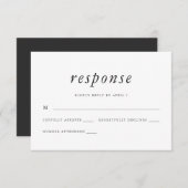 Minimalistische Grijs en Wit Wedding RSVP Reactie (Voorkant / Achterkant)