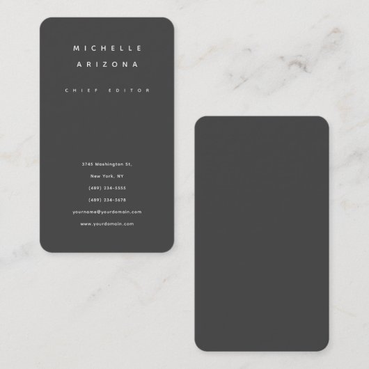 Minimalistische Grijs Professioneel Modern Visitekaartje (Voorkant / Achterkant)
