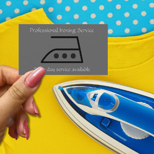 Minimalistische Grijs Professionele strijkservice Visitekaartje
