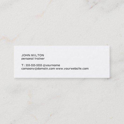 Minimalistische Grijs Zwart Ketel Bell Personal Tr Mini Visitekaartje (Achterkant)