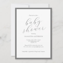 Minimalistische grijze baby shower